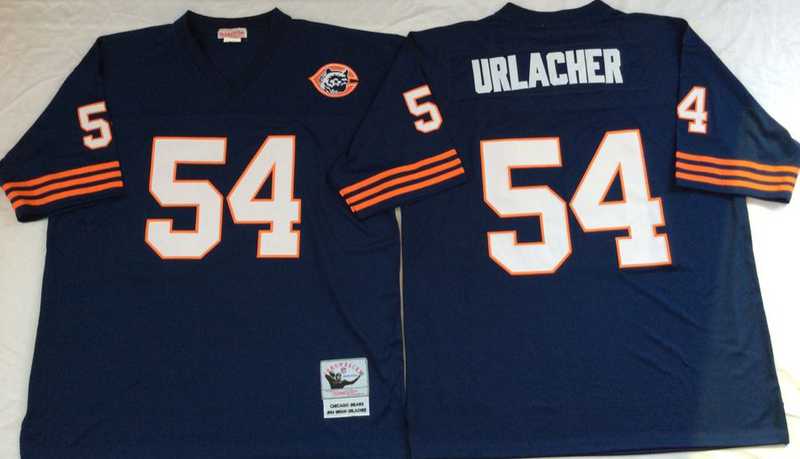 Bears 54 Brian Urlacher Navy M&N Throwback Jersey